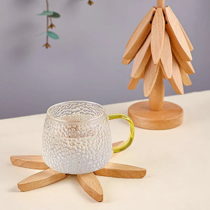 4PCS Tree Design Stand Wooden Heat Resistant