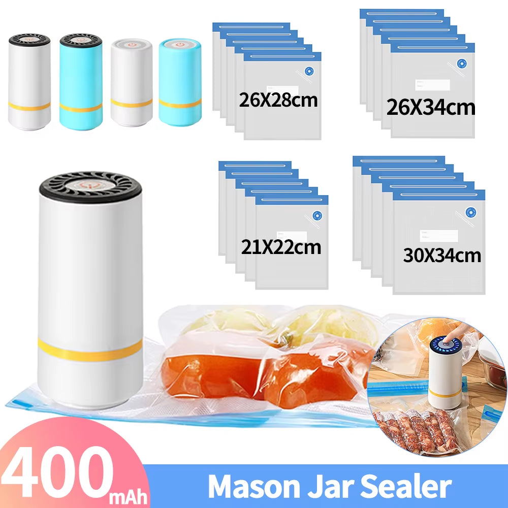 Universal Mason Jar Vacuum Sealer Kit - BPA-Free Food Storage Solution for Wide Mouth Jars, Heat Resistant Kitchen Gadget